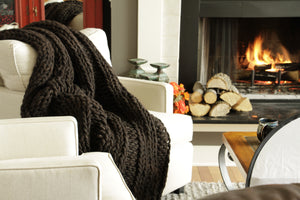 Blanket, Super Chunky Black Knit