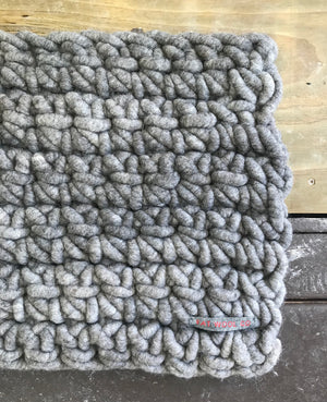 Rug, Rectangular Crochet Grey