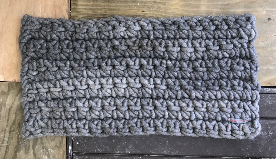 Rug, Rectangular Crochet Grey